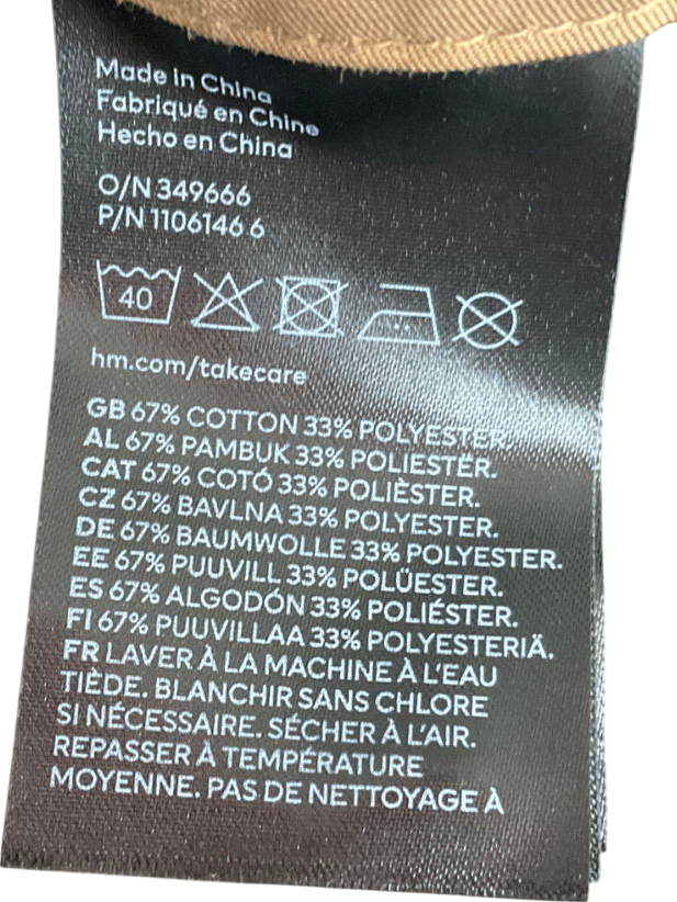 H&M Beige Pleated Mini Skirt UK 8