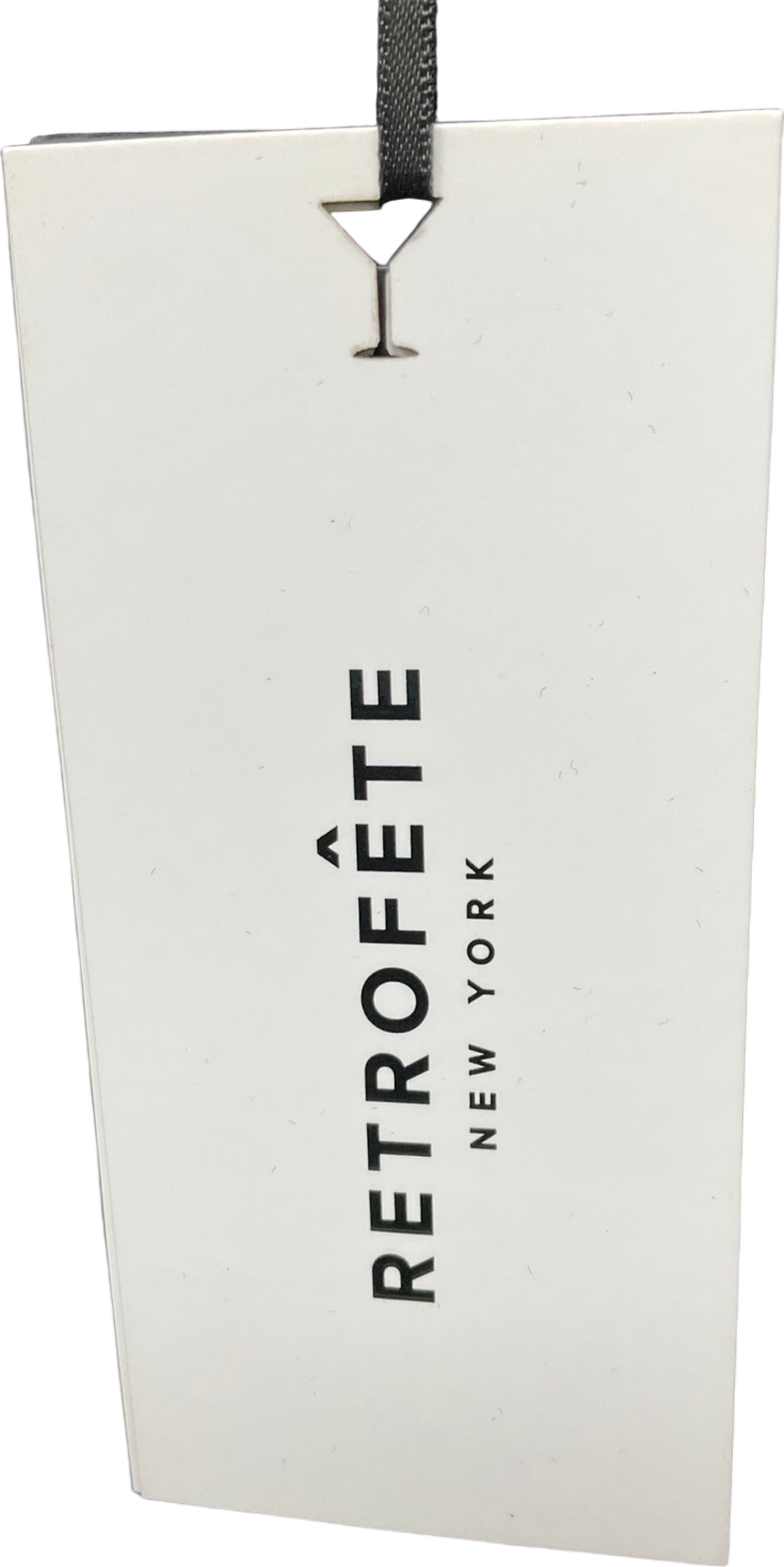 Retrofete Blue Claudia Pinstripe Short Sleeve Blazer UK XS