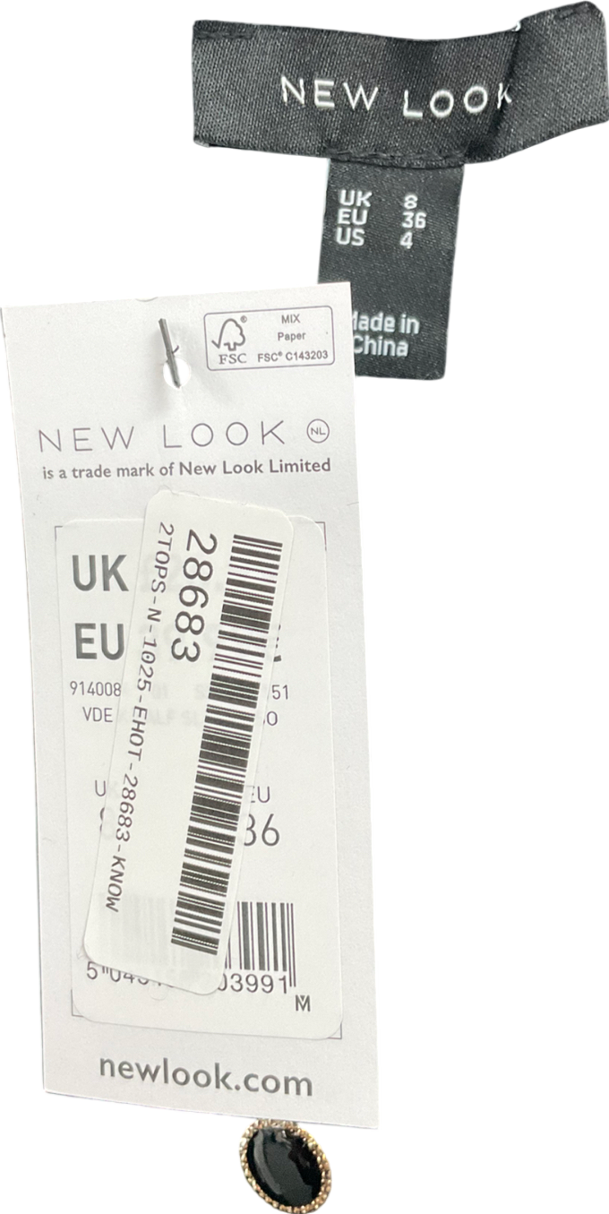 New Look Black Button Fronted Cardigan UK 8