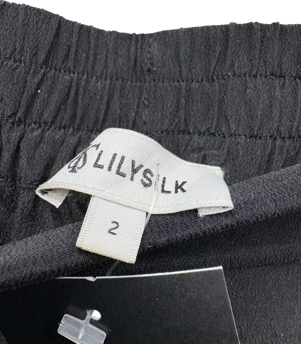 Lily Silk Black Silk Shorts UK 6