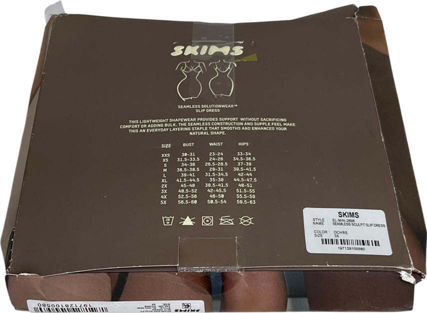 SKIMS Beige Seamless Sculpt Slip Dress - Ochre UK XXXL