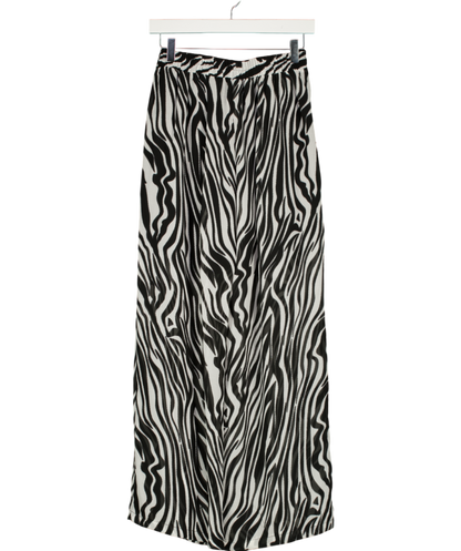 S-DEER Black Zebra Striped Straight Leg Pants UK S