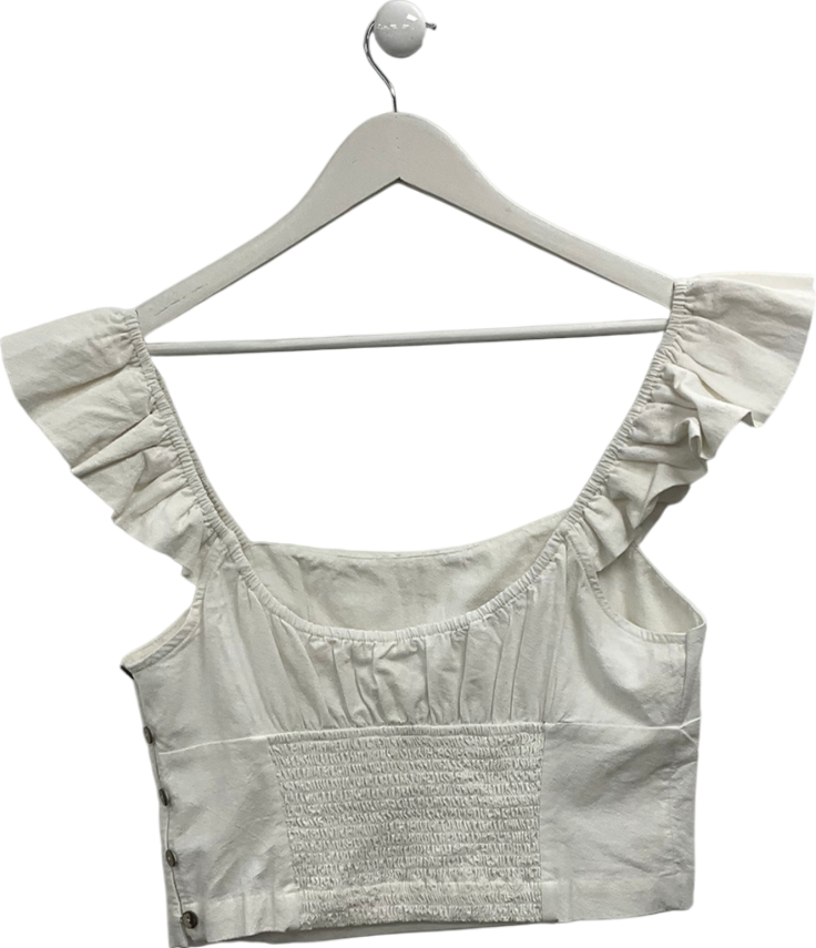 Free People White Vittoria Top UK L