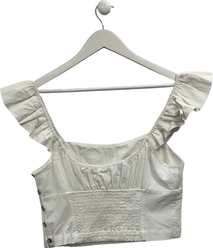 Free People White Vittoria Top UK L