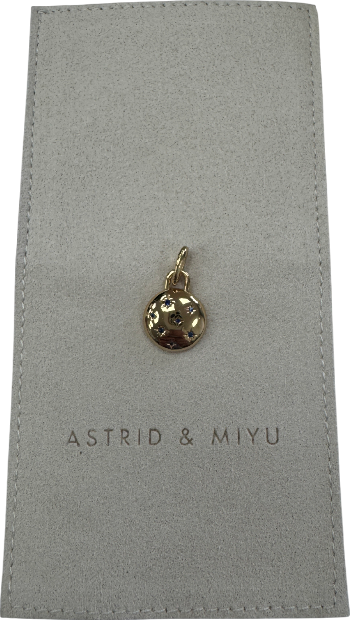 Astrid & Miyu Yellow 18k Gold Plated Silver Charm With Crystals