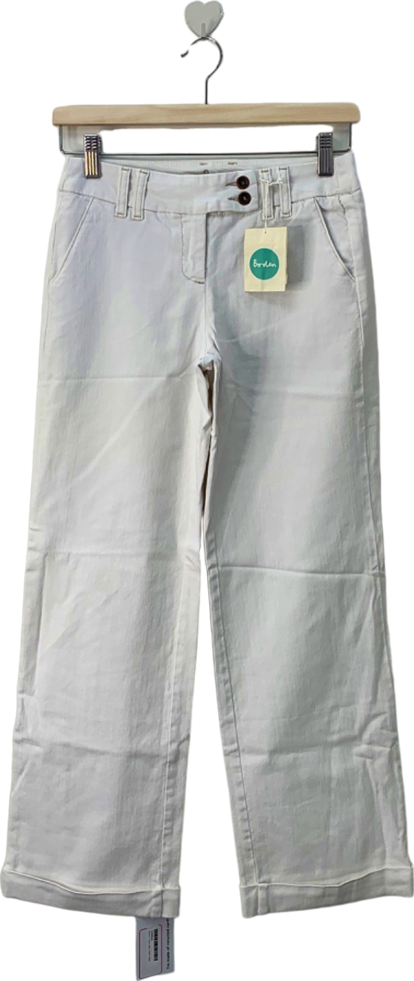 Boden White Cropped Trousers UK 6P