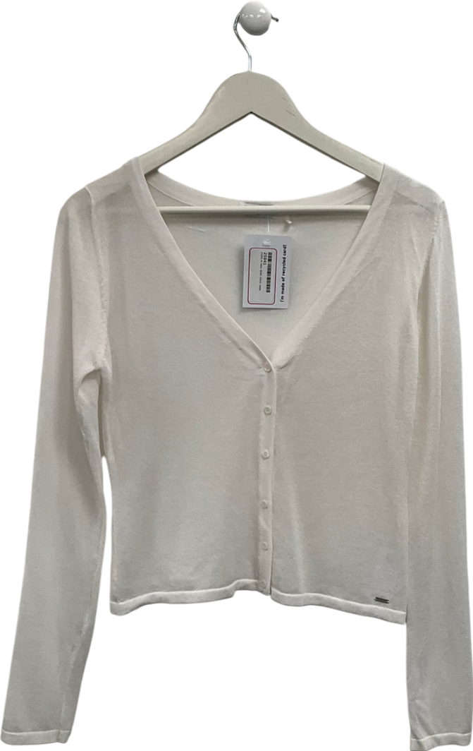 Lounge Underwear White Fine Knit Cardigan UK M