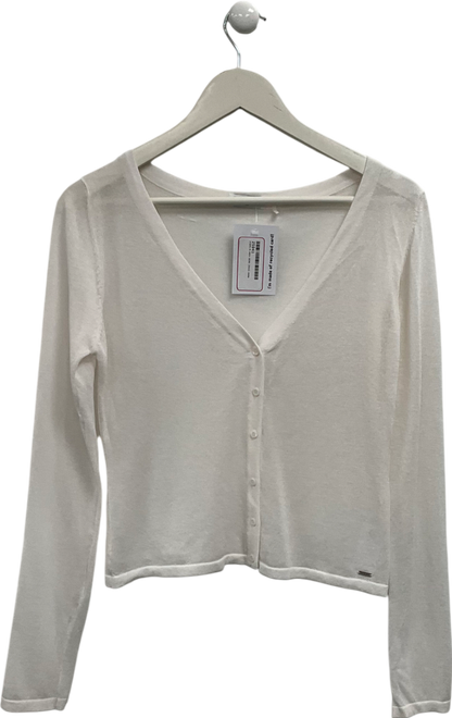 Lounge Underwear White Fine Knit Cardigan UK M