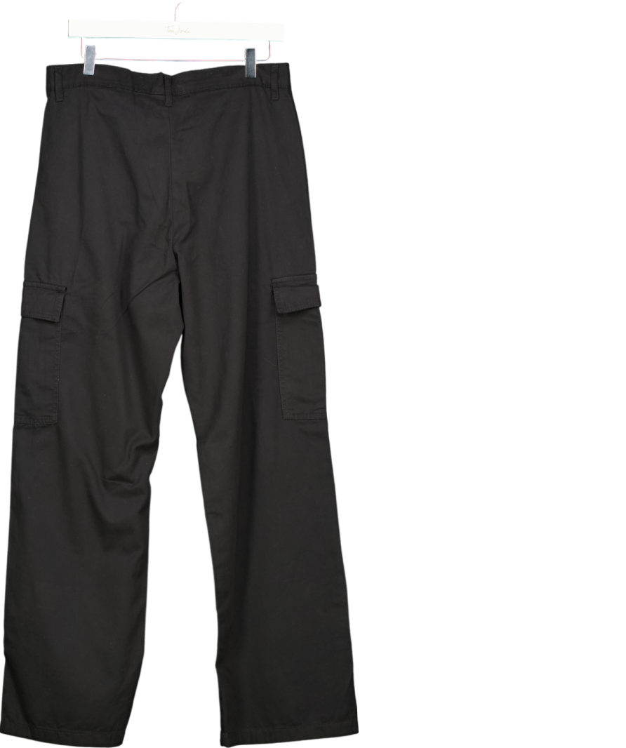 French Connection Black Wide Leg Cargo Trousers UK 14