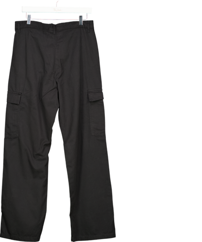 French Connection Black Wide Leg Cargo Trousers UK 14