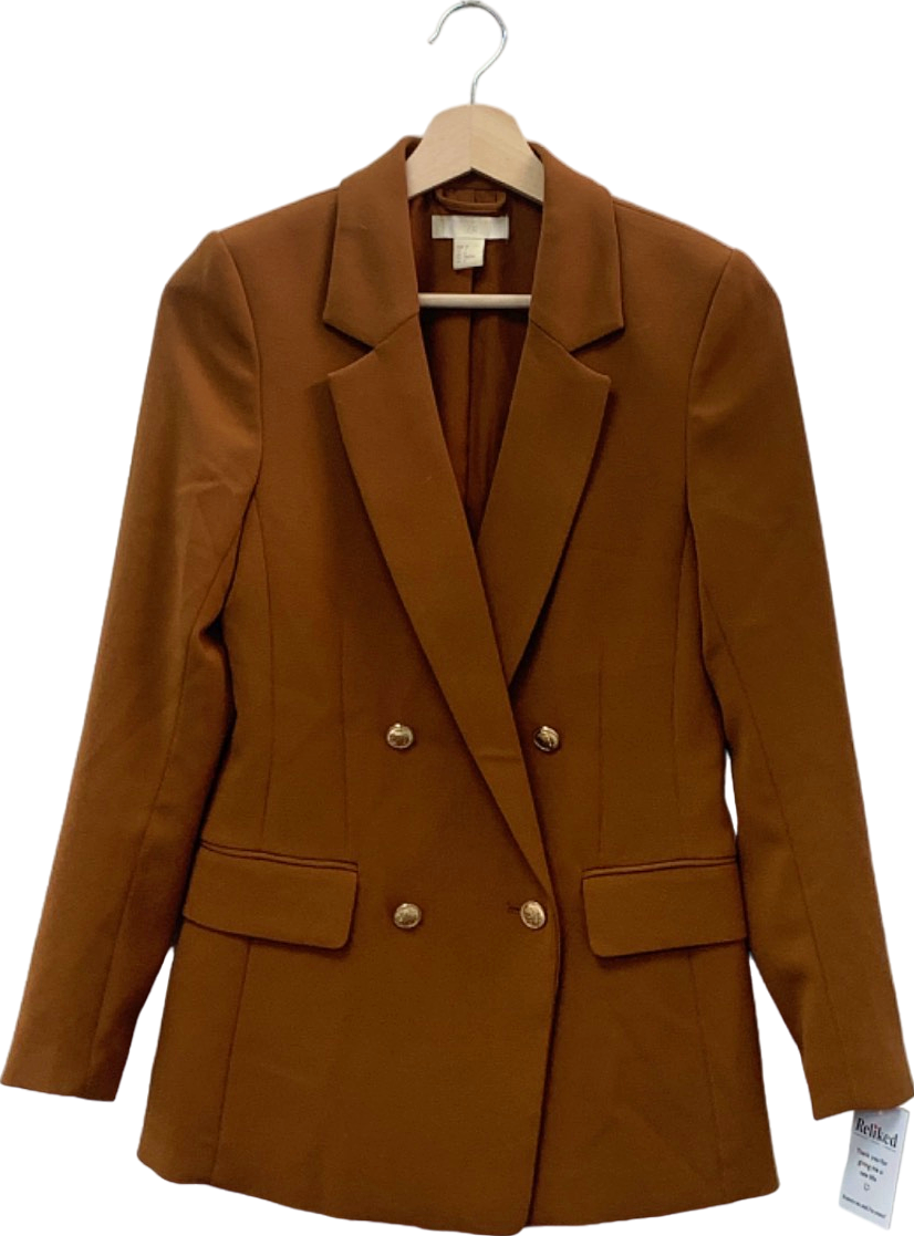H&M Brown Double-Breasted Blazer EU 32/UK 4