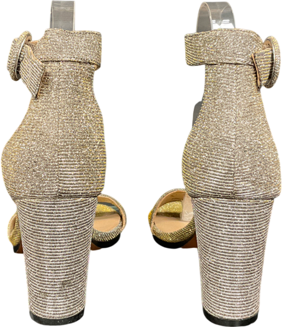 Jones shoemaker Metallic Two Tone Block Heeled Sandal UK 5 EU 38 👠