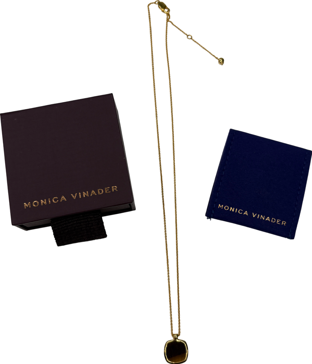 Monica Vinader Delphi 18k Gold Vermeil And Tigers Eye Gemstone Necklace UK S