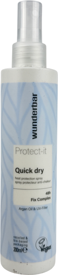 Wunderbar Vegan Quick Dry Heat Protect Spray 200ml