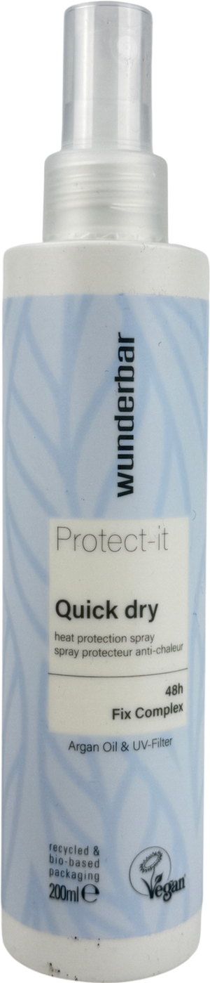 Wunderbar Vegan Quick Dry Heat Protect Spray 200ml