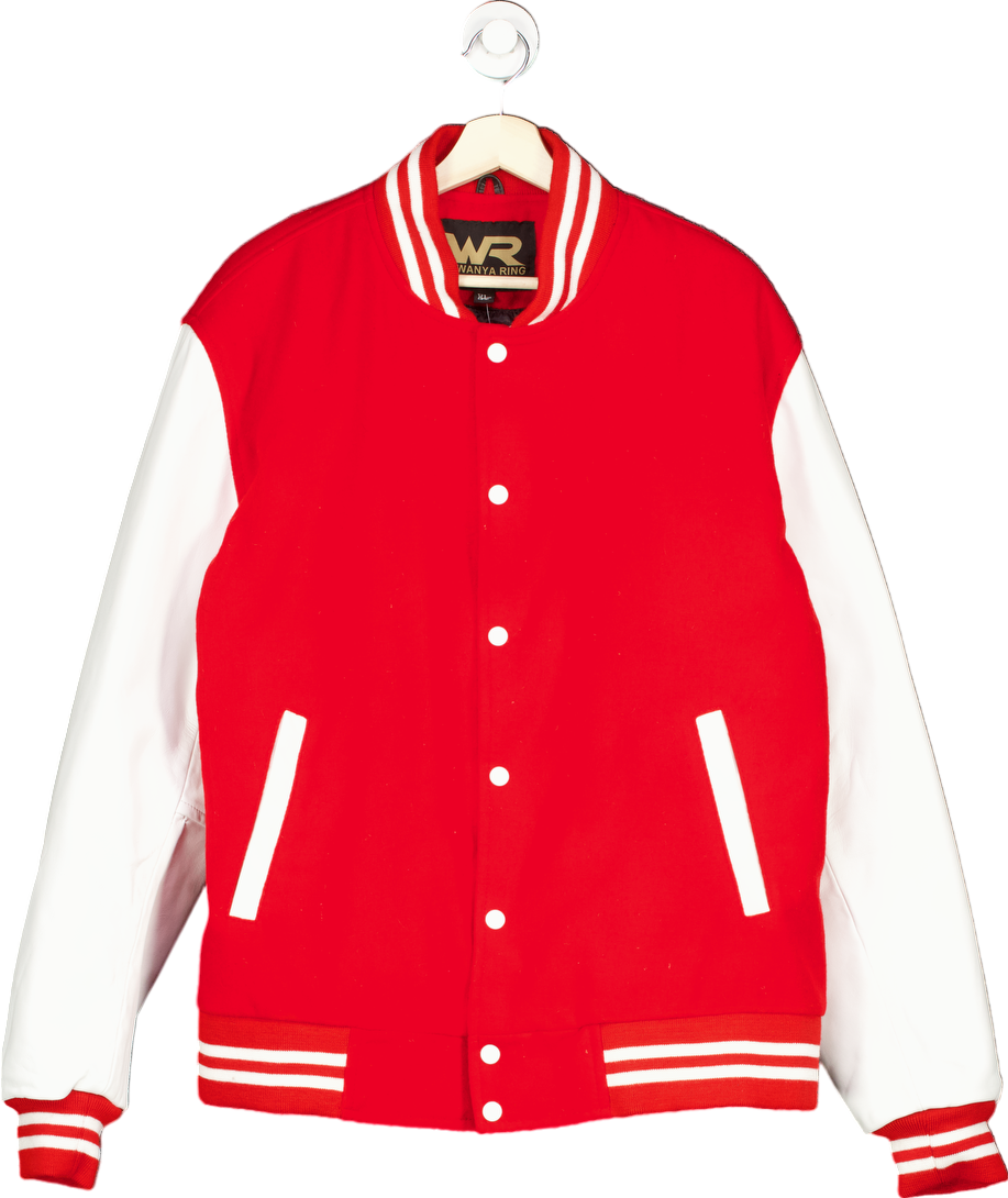 Wanya Ring Red and White Varsity Jacket UK XL