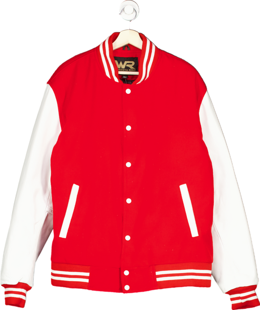 Wanya Ring Red and White Varsity Jacket UK XL