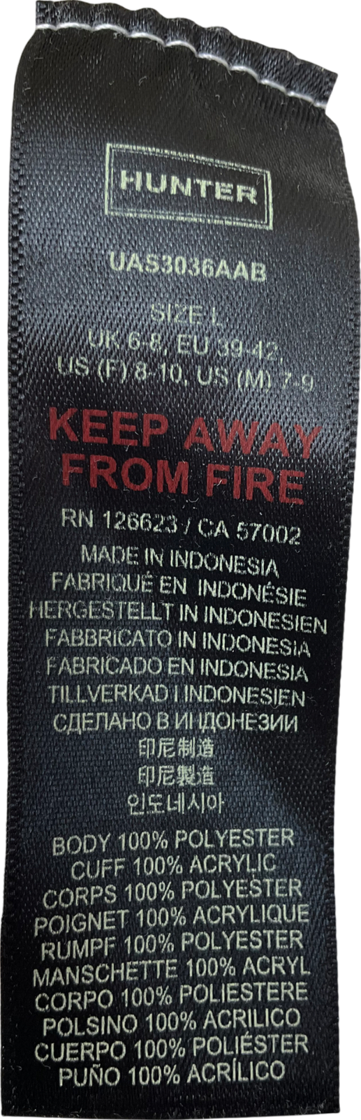 Hunter Cream Willie Boot Liners UK L