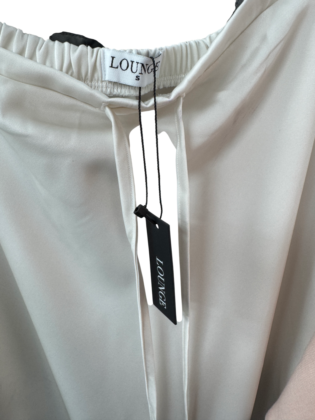 Lounge Apparel White Satin Midi Slip Skirt UK S