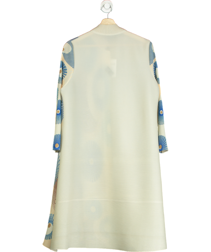 Y London Cream Ribbed Printed Button Down Dress UK S