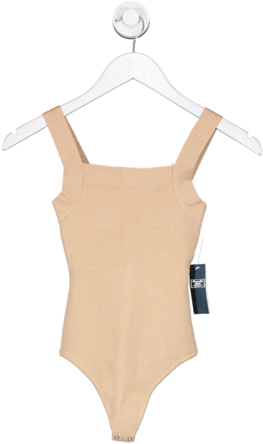 Abercrombie & Fitch Beige Square Neck Knitted Bodysuit UK XXS