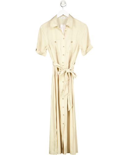 MANGO Cream Satin Shirt Dress UK 10