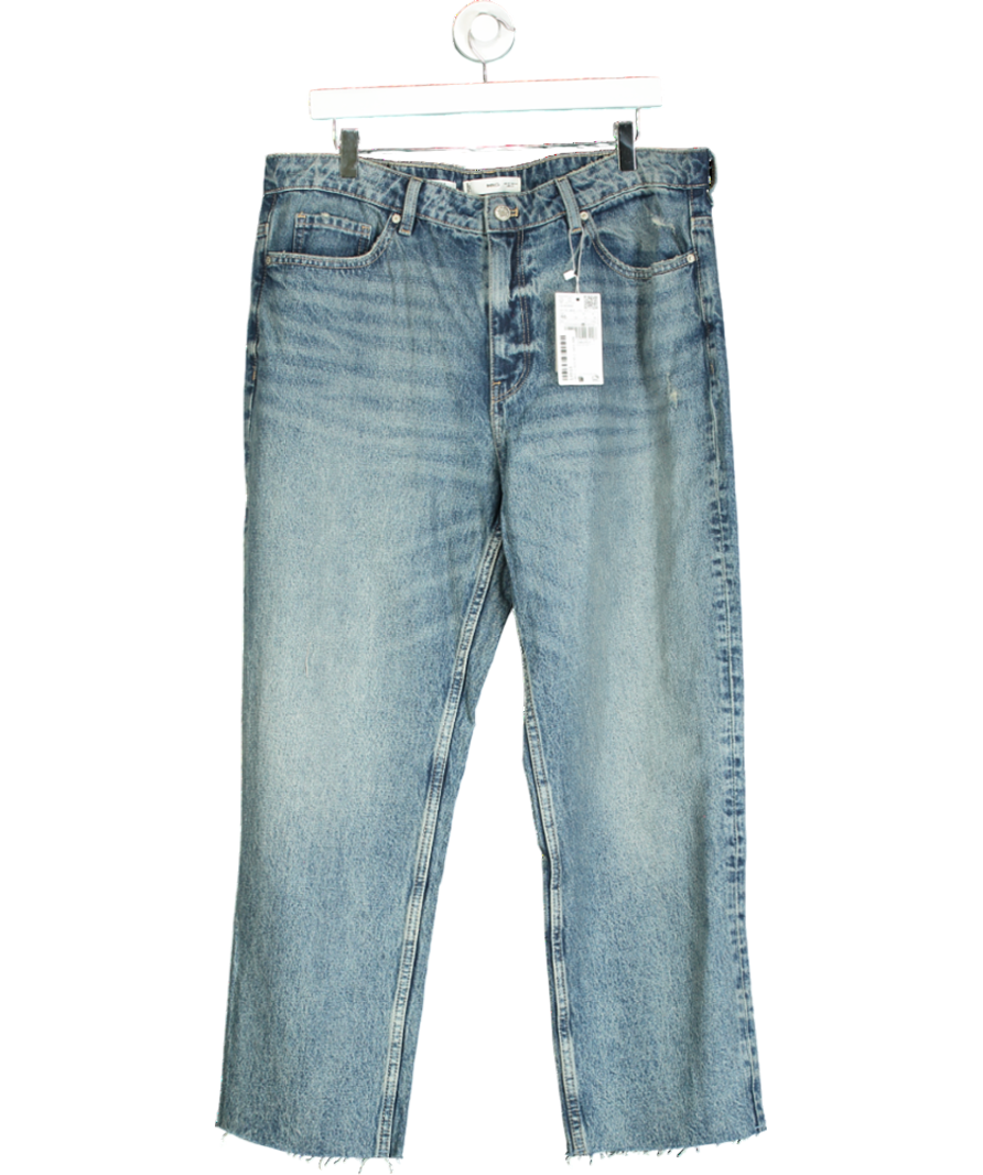 MANGO Blue Blanca Straight-fit Cropped Jeans UK 18