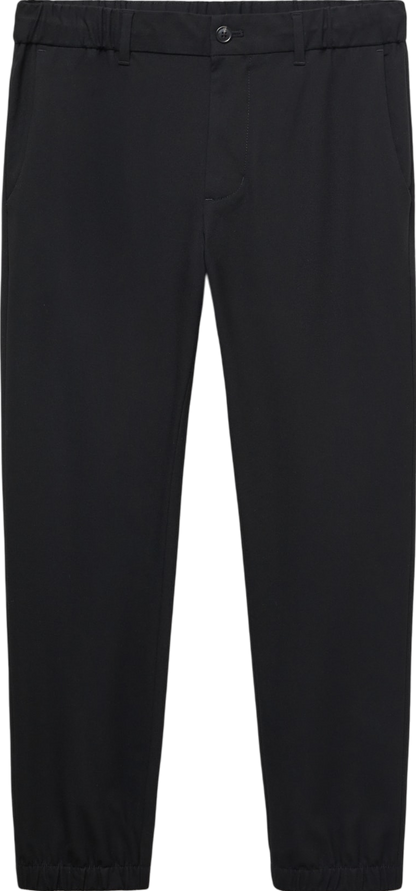 MANGO Black Slim-fit Jogger Trousers With Drawstring W34