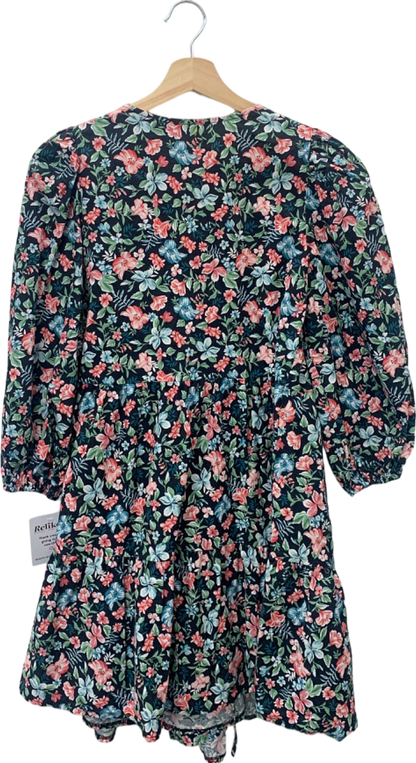ASOS Black Floral Print Mini Dress UK 8