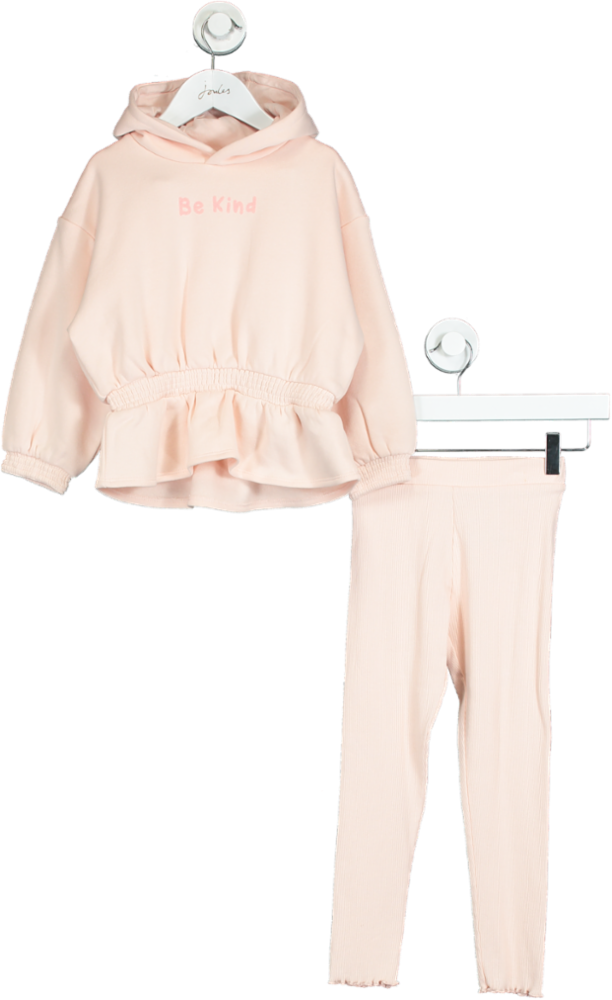 River Island Mini Pink 'Be Kind' Hoodie and Leggings Set UK 4/5 Years