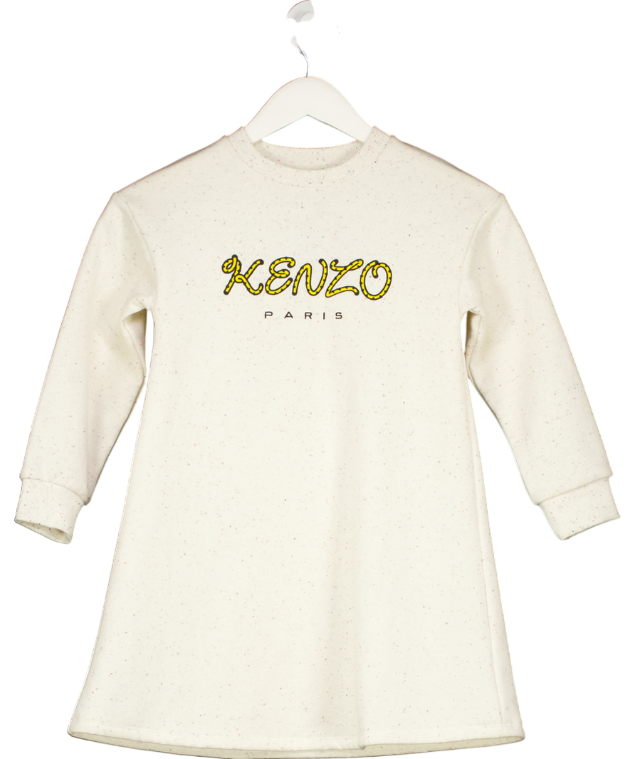 Kenzo Beige Embroidered Sweater Dress 8 Years
