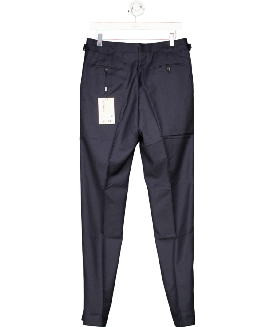 Suit Supply Blue Bird's Eye Slim Leg Straight Suit Trousers W30