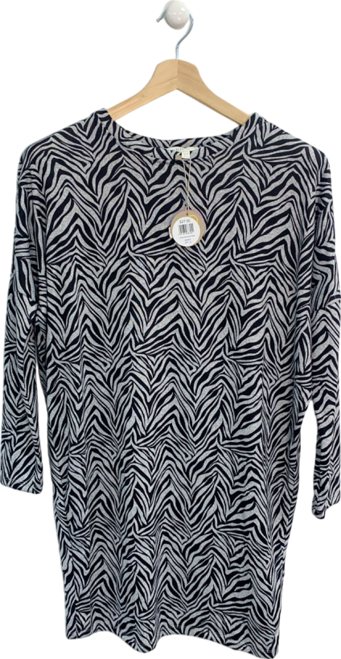 Apricot Grey Zebra Cocoon Dress UK 10