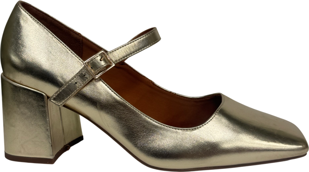 ASOS Metallic Selene Mary Jane Block Heels UK 9 EU 42 👠