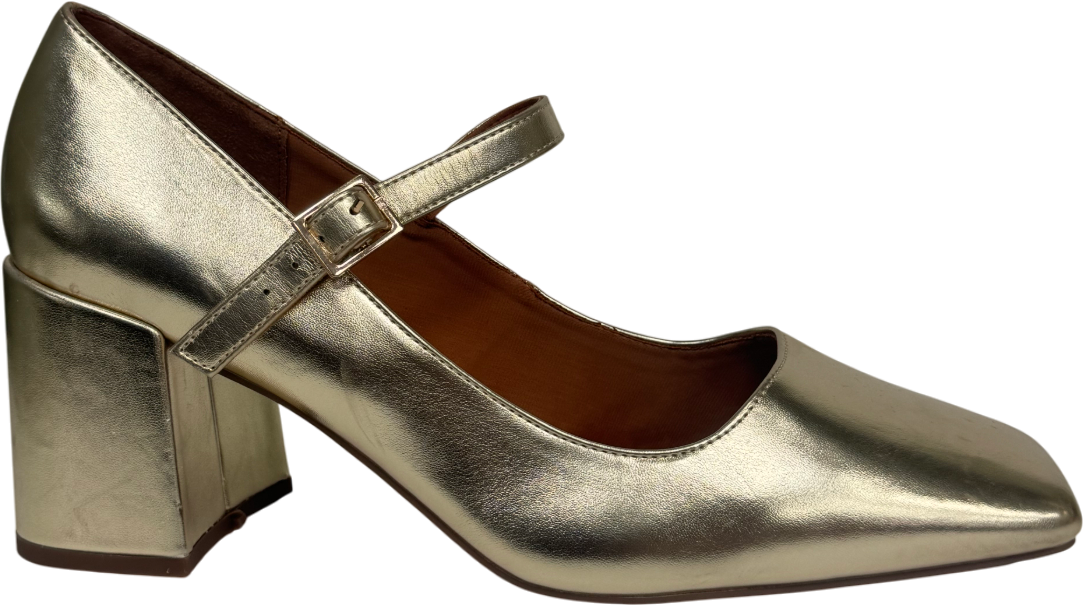 ASOS Metallic Selene Mary Jane Block Heels UK 9 EU 42 👠