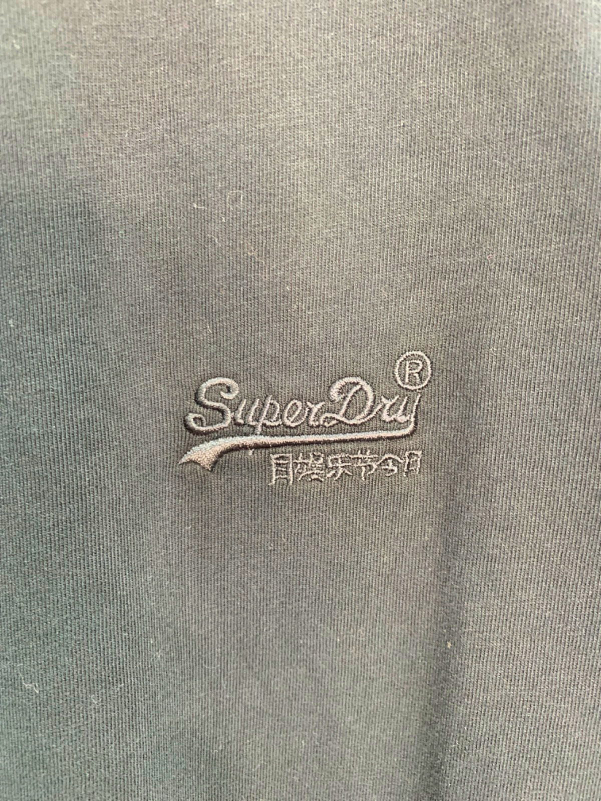 Superdry Black Vintage Logo Embroidered Tee SZ L