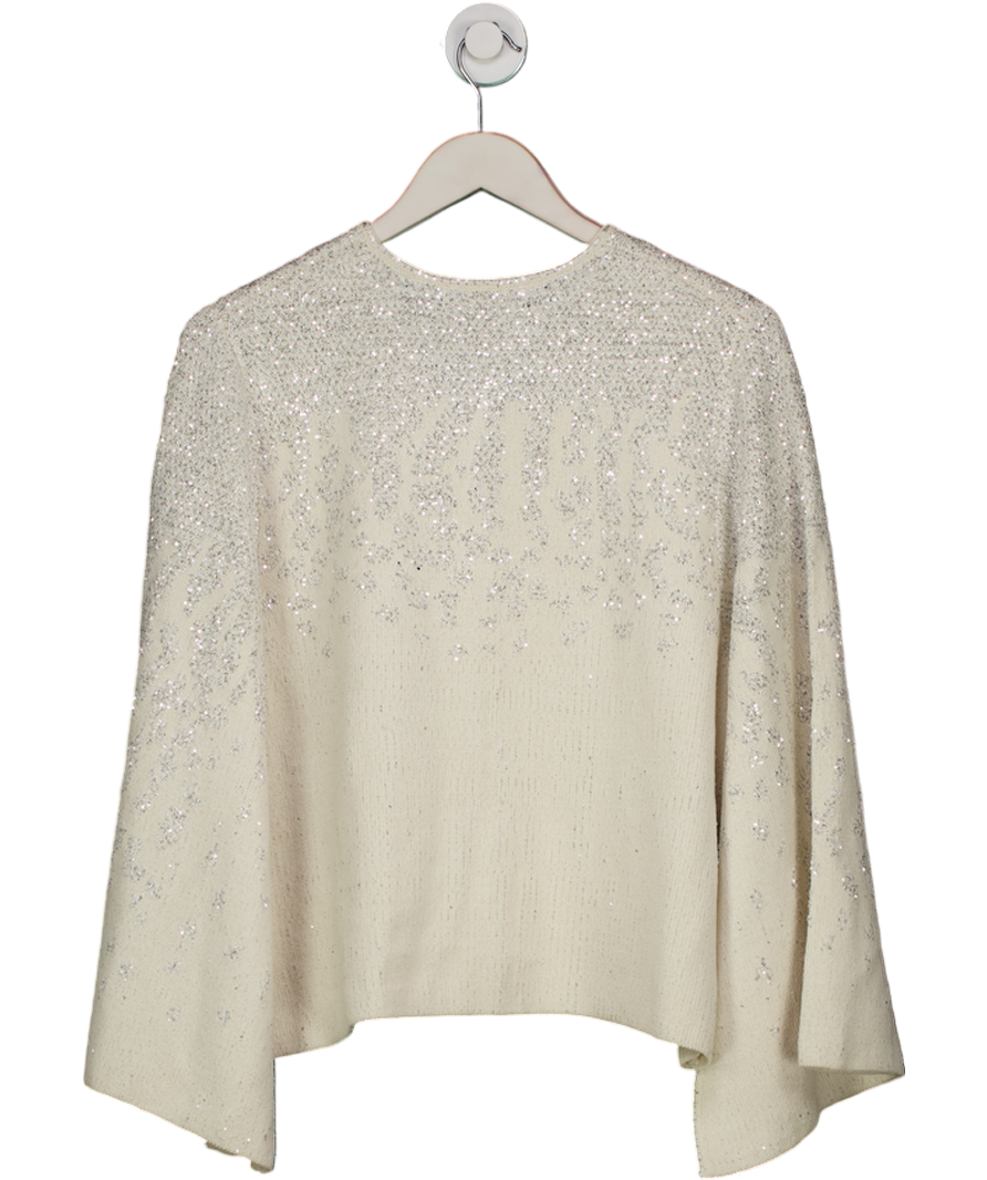 Mint Velvet Ltd.edition Cream Sequin Embellished Cape Cardigan UK XL