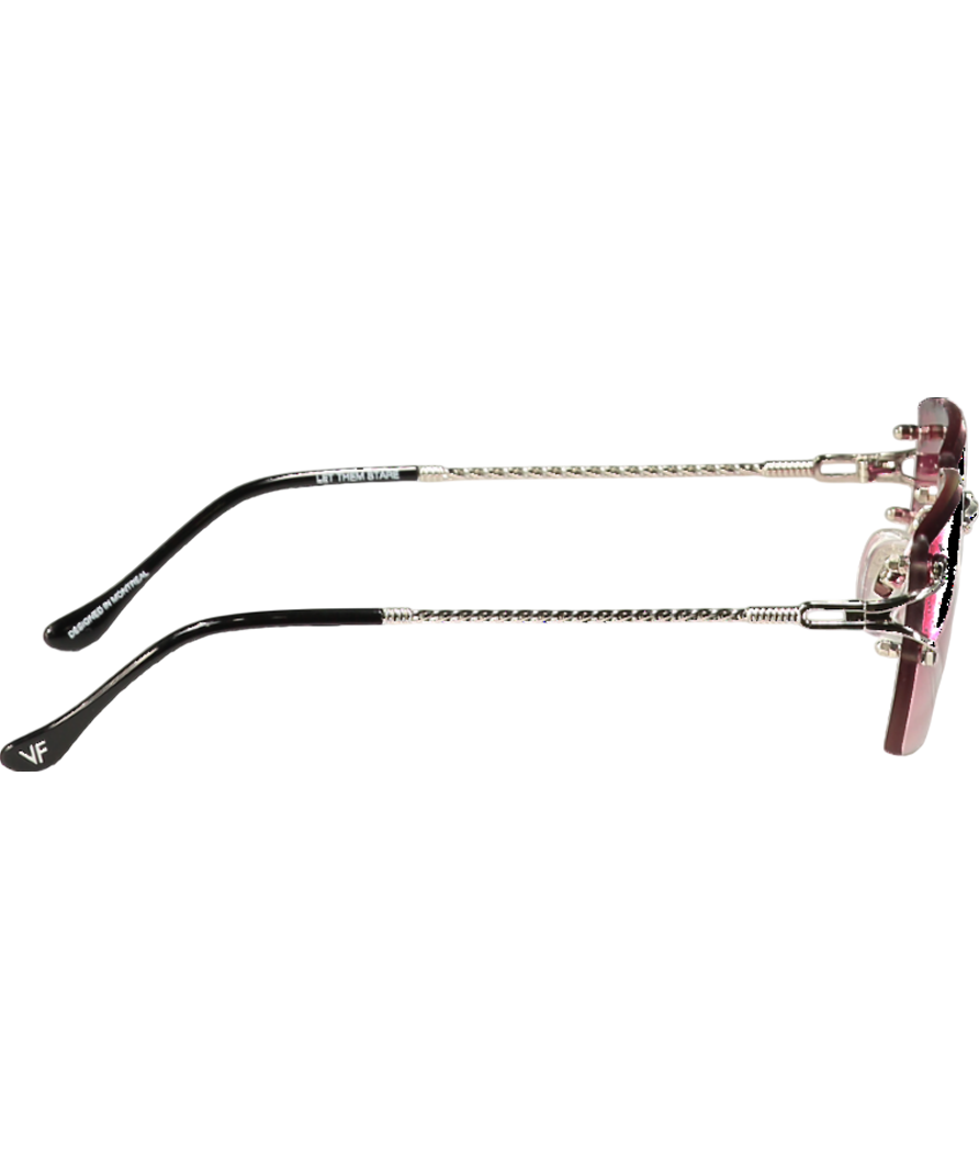 Vintage Frames Company VF Icon Drill Mount 24k White Gold Rectangular Sunglasses