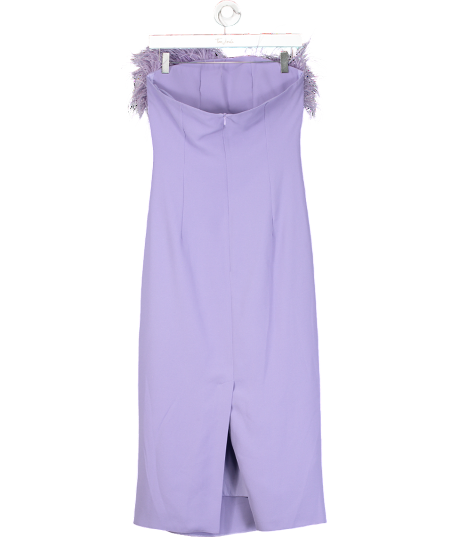 F.ILKK Purple Feather Midi Dress UK 10