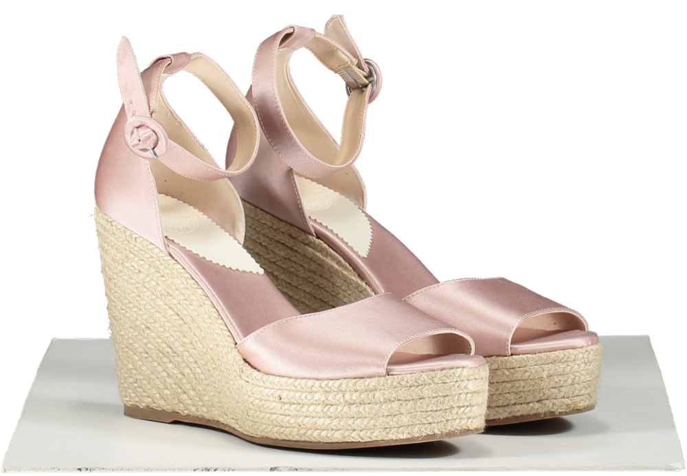 penelopechilvers Pink Corfu Atelier Satin Espadrille - Tea Rose UK 7 EU 40 👠