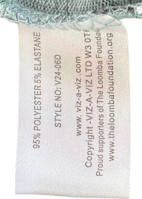 viza viz Blue Square Abstract Print Cowl Neck Top UK 14