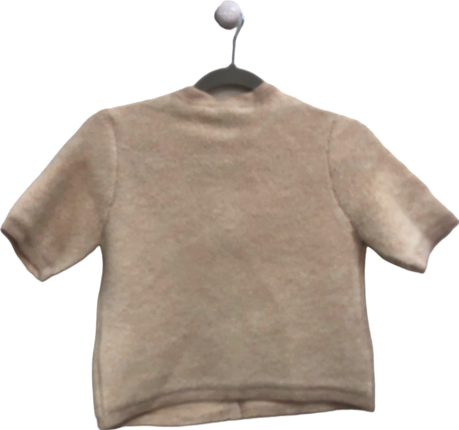 New Look Beige Short Sleeve Cardigan UK 8