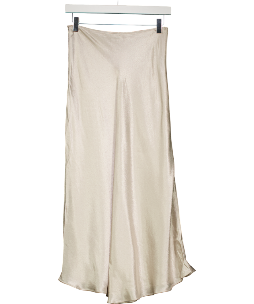 Trendyol Beige Satin Maxi Skirt UK XS