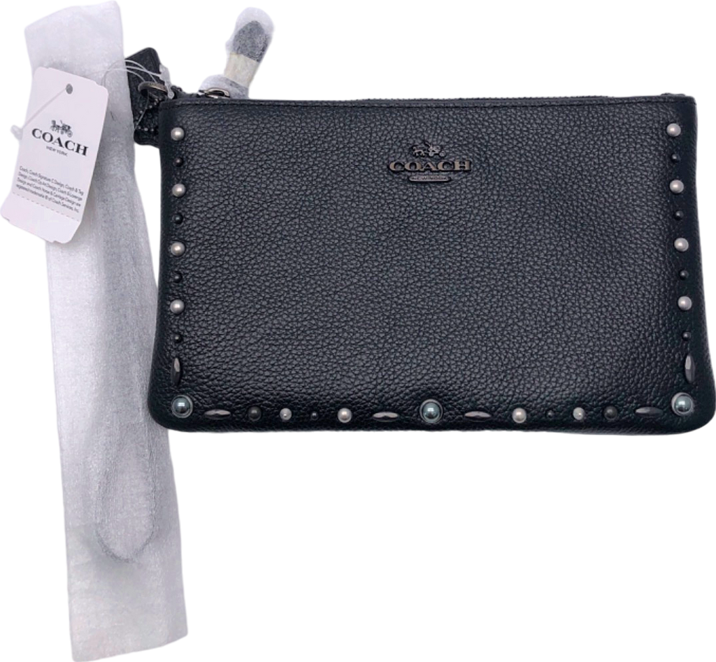 Coach Black Prairie Rivets Detailed Small Wristlet