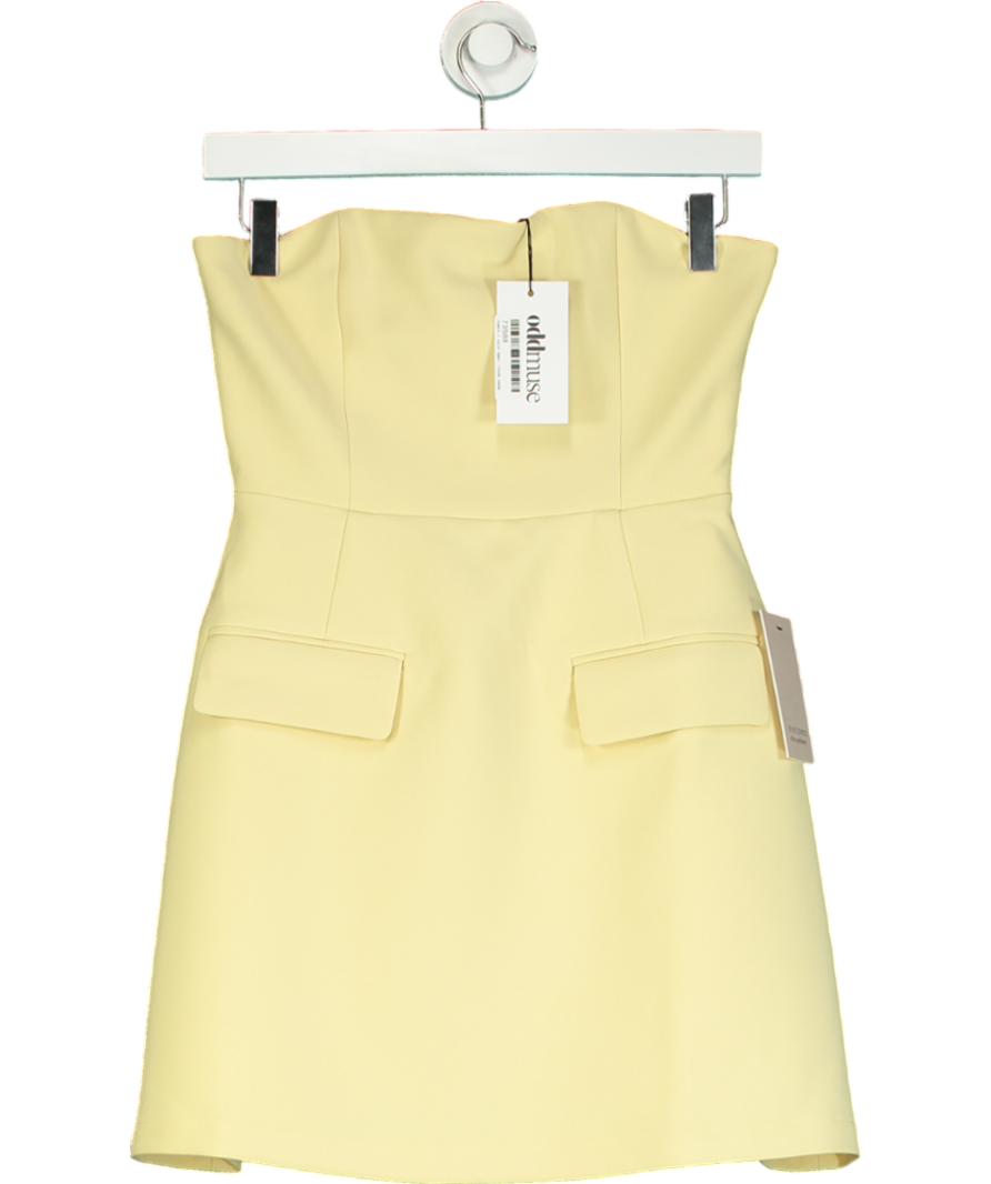 OddMuse Yellow The Ultimate Muse Strapless Mini Dress UK XS