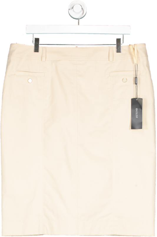Basler Beige Cotton Midi Skirt UK 18
