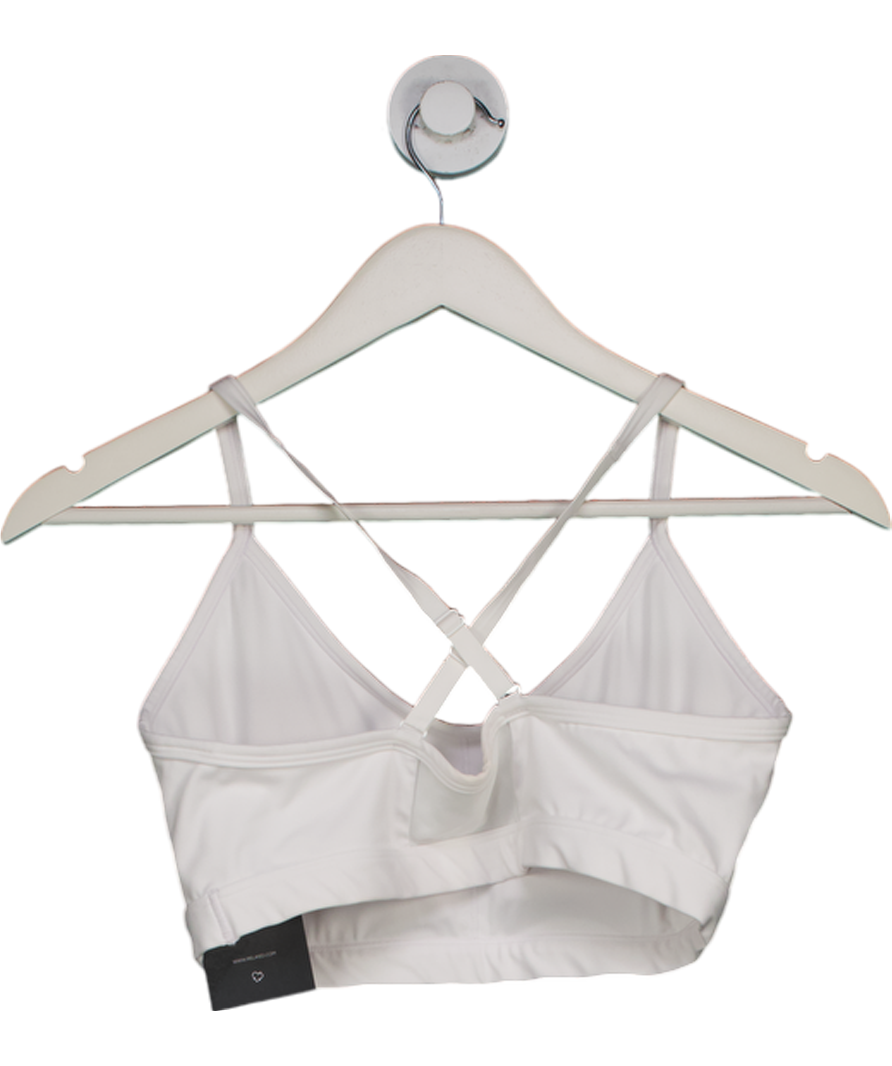 gymshark White Ruched Sports Bra UK L