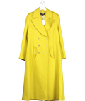 Karen Millen Chartreuse Premium Italian Manteco Wool Military Double Breasted Tailored Midi Coat UK 12