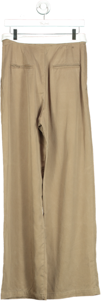 Joseph Beige Wide-Leg Trousers UK 10