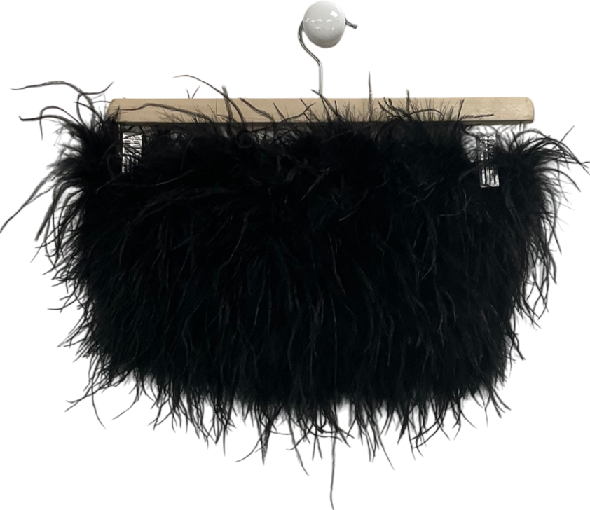 Club L Black Feather Bandeau Top UK 6